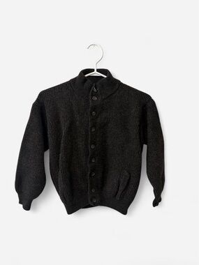 Perry & Co. deep brown ribbed knit cardigan